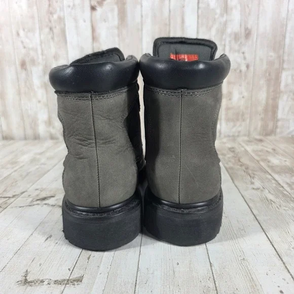 Harley Davidson Womens Grey Leather Motorcycle Boots D83366 Size 8M - Picture 3 of 8